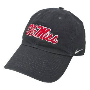 Ole Miss Rebels Hat NIKE Baseball Cap Heritage86 Dri-Fit Gray Red Swoosh OSFM
